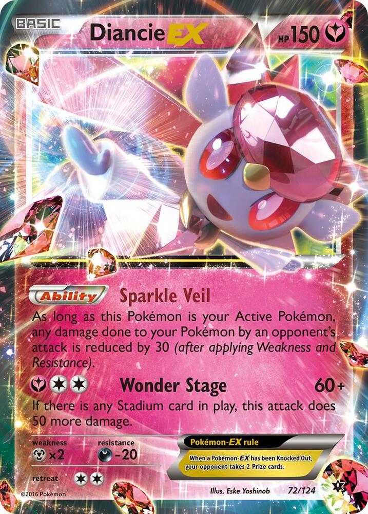 Diancie EX - 72/124 | Ultra Rare | (FCO | XY - Fates Collide)