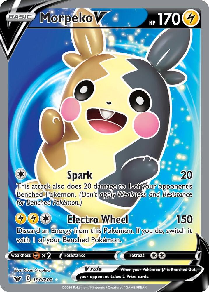 Morpeko V (Full Art) - 190/202 | Ultra Rare | (SWSH01 | SWSH01: Sword & Shield Base Set)