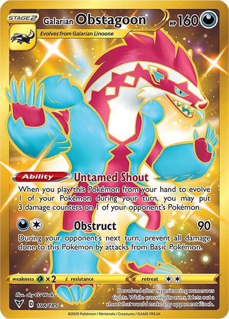 Galarian Obstagoon (Secret) - 198/185 | Secret Rare | (SWSH04 | SWSH04: Vivid Voltage)