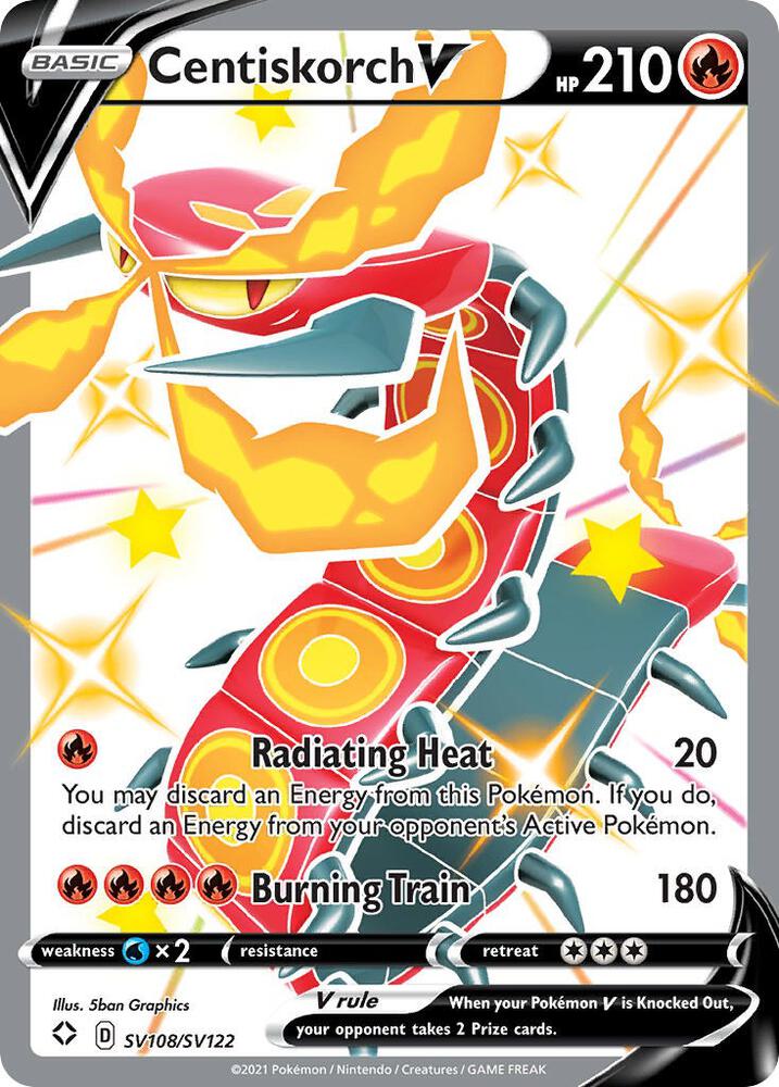 Centiskorch V - SV108/SV122 | Shiny Holo Rare | (SHFSV | Shining Fates: Shiny Vault)