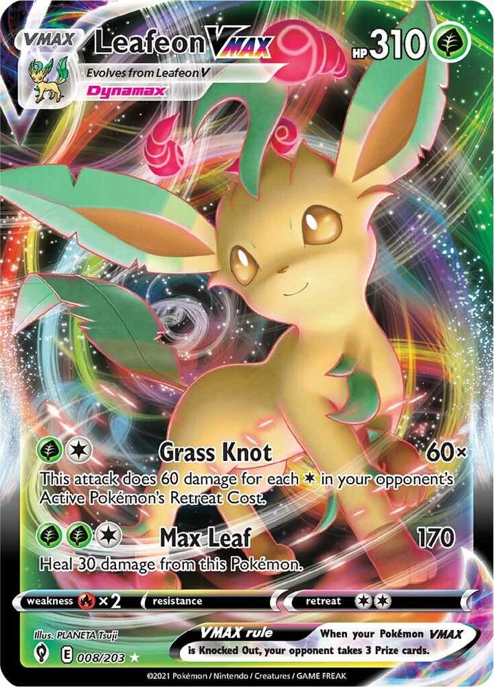 Leafeon VMAX - 008/203 | Ultra Rare | (SWSH07 | SWSH07: Evolving Skies)