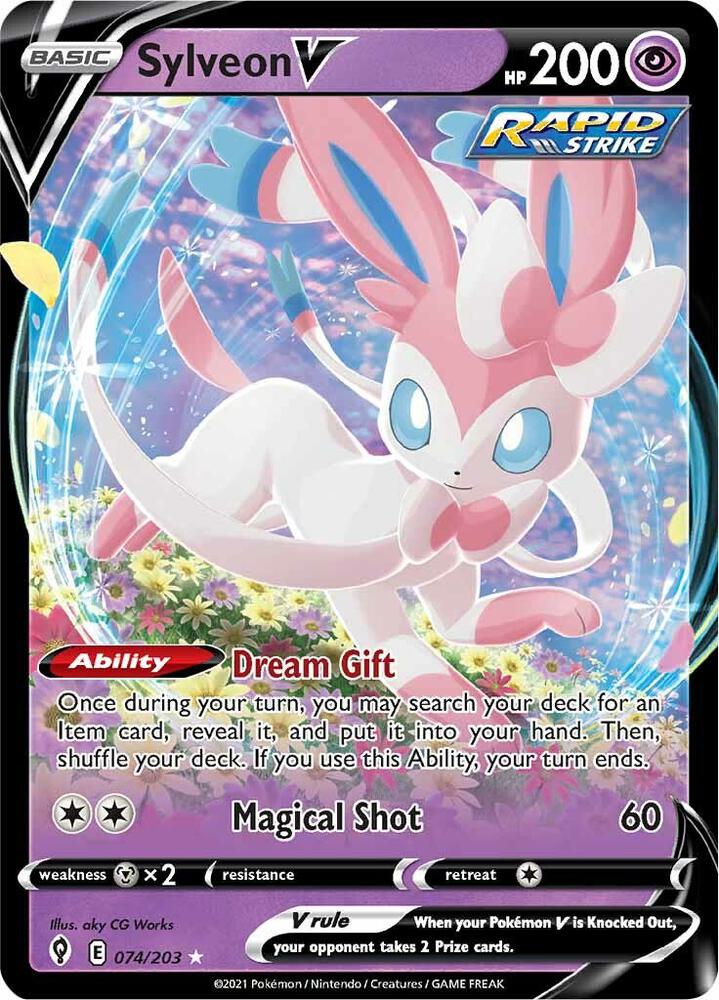 Sylveon V - 074/203 | Ultra Rare | (SWSH07 | SWSH07: Evolving Skies)