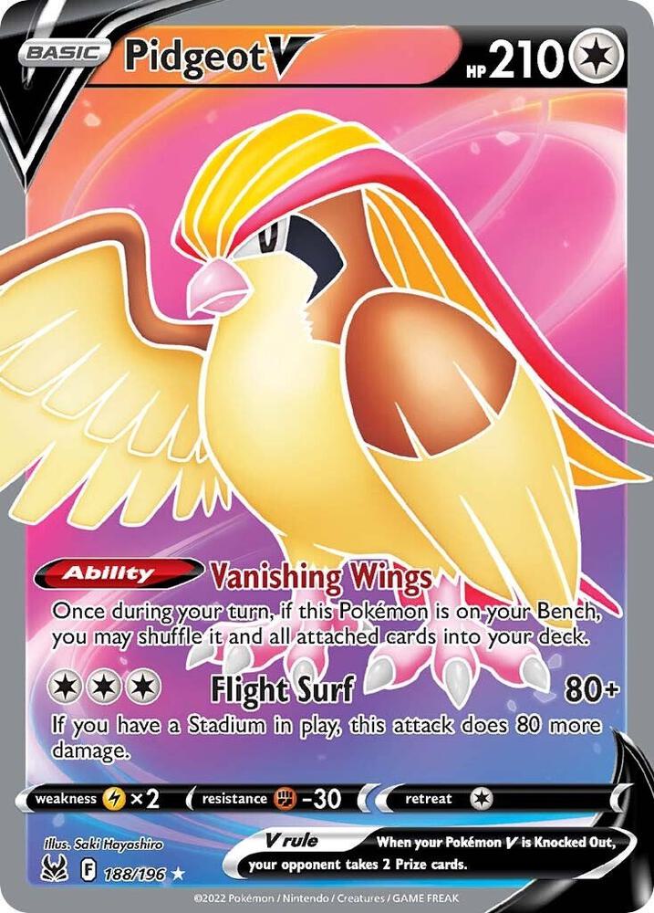 Pidgeot V (Full Art) - 188/196 | Ultra Rare | (SWSH11 | SWSH11: Lost Origin)