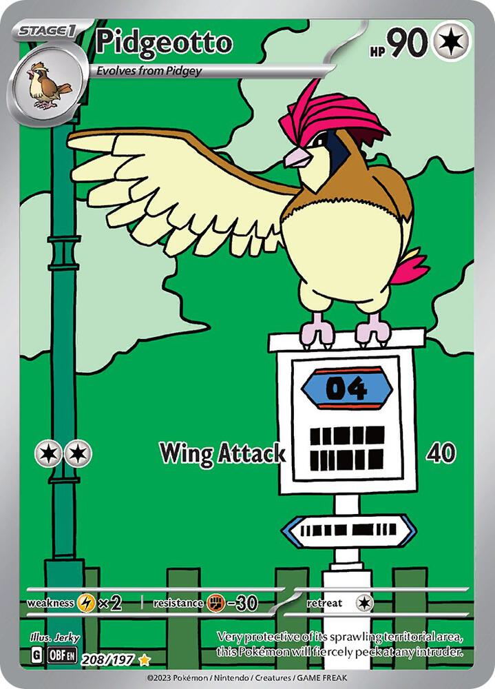 Pidgeotto - 208/197 | Illustration Rare | (OBF | SV03: Obsidian Flames)
