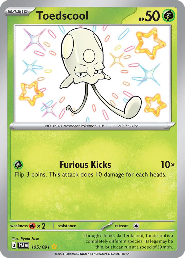 Toedscool - 105/091 | Shiny Rare | (PAF | SV: Paldean Fates)