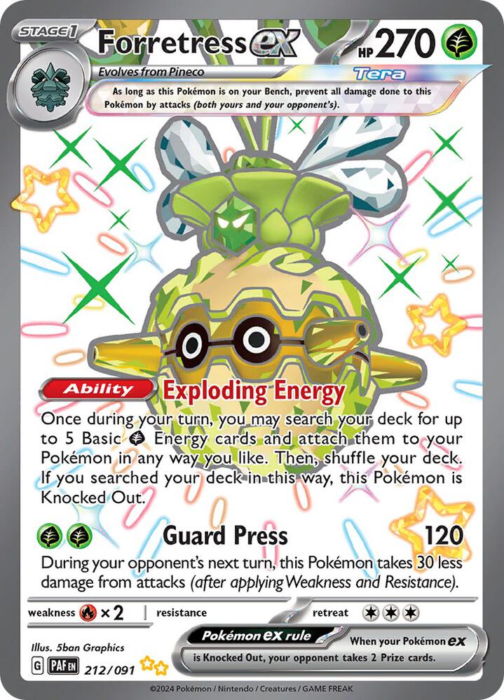Forretress ex - 212/091 | Shiny Ultra Rare | (PAF | SV: Paldean Fates)