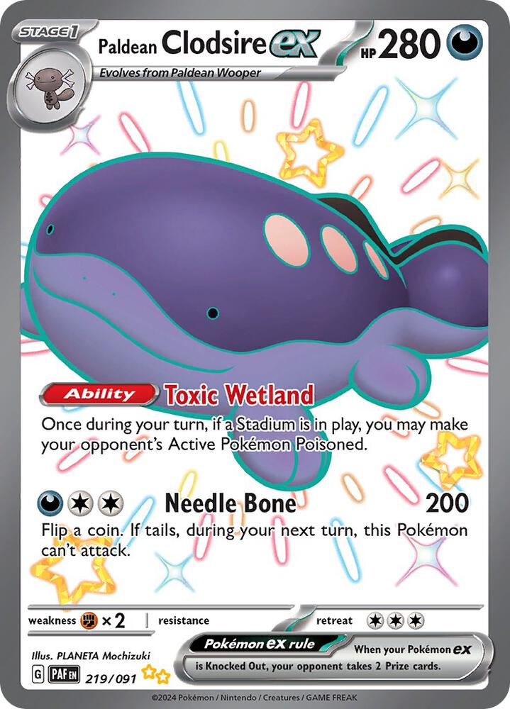 Paldean Clodsire ex - 219/091 | Shiny Ultra Rare | (PAF | SV: Paldean Fates)