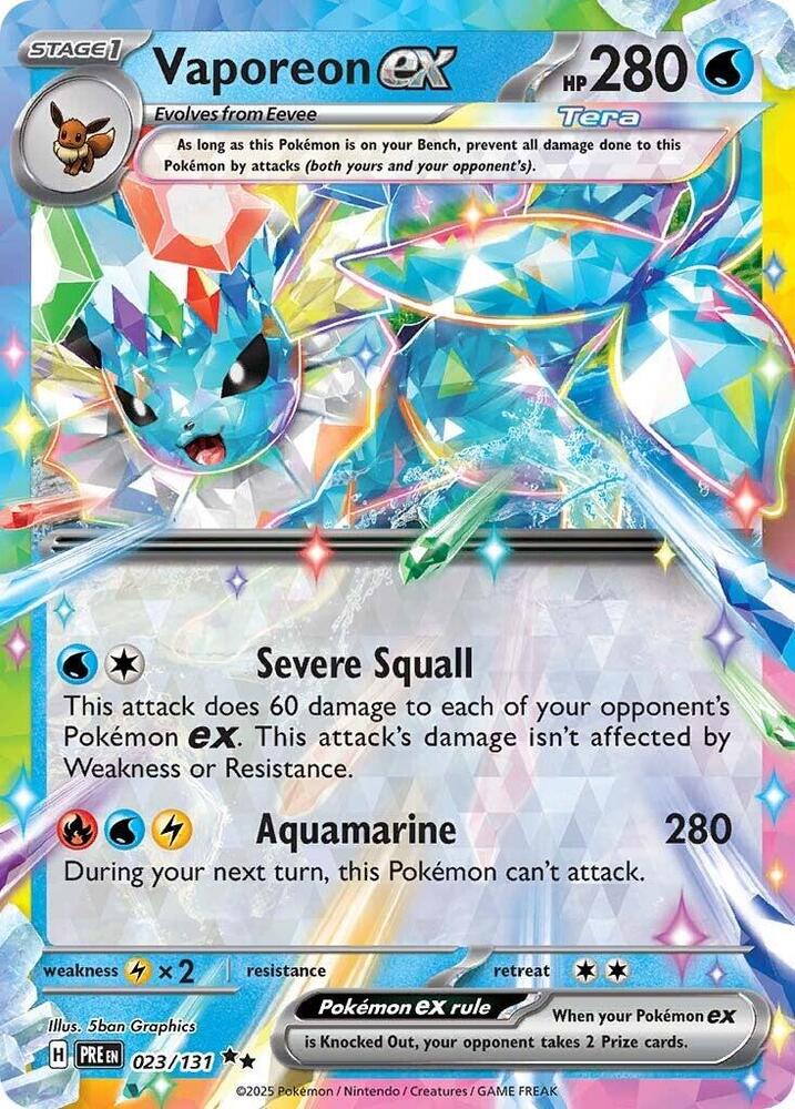 Vaporeon ex - 023/131 | Double Rare | (PRE | SV: Prismatic Evolutions)