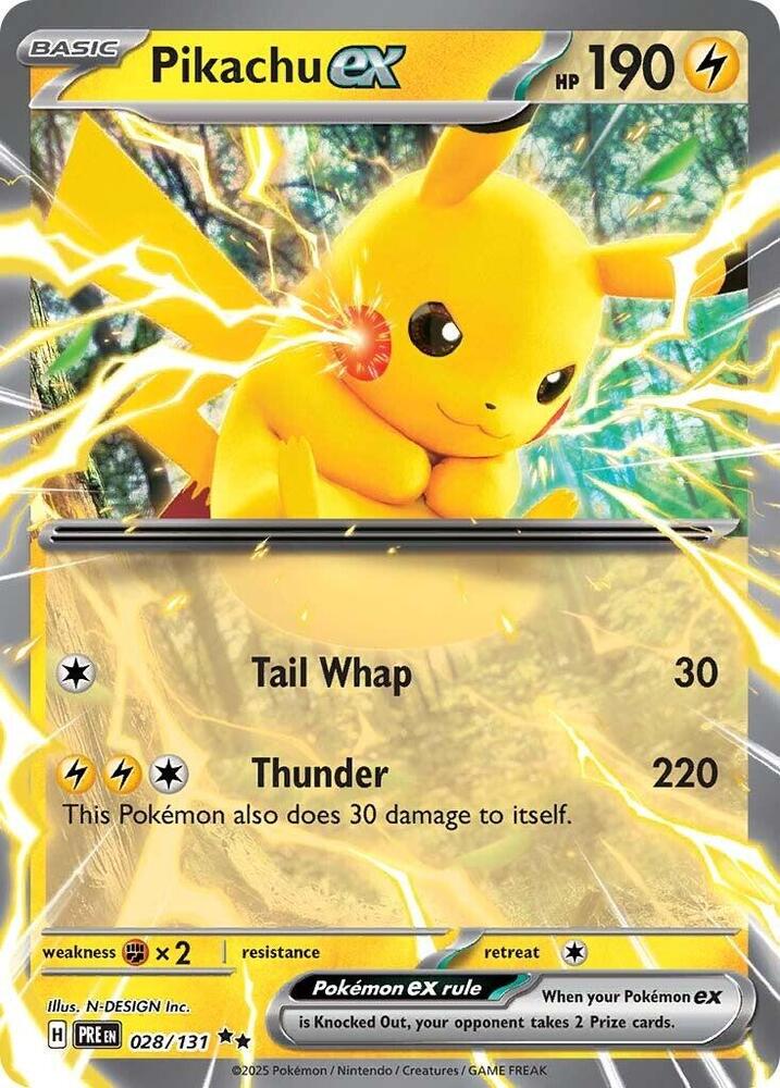 Pikachu ex - 028/131 | Double Rare | (PRE | SV: Prismatic Evolutions)