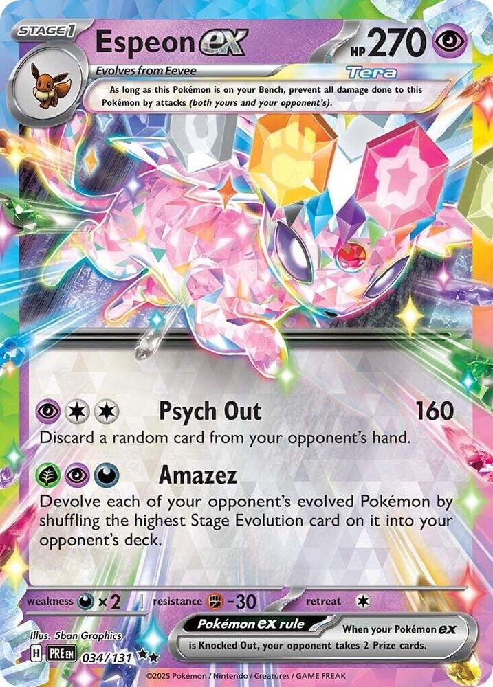 Espeon ex - 034/131 | Double Rare | (PRE | SV: Prismatic Evolutions)