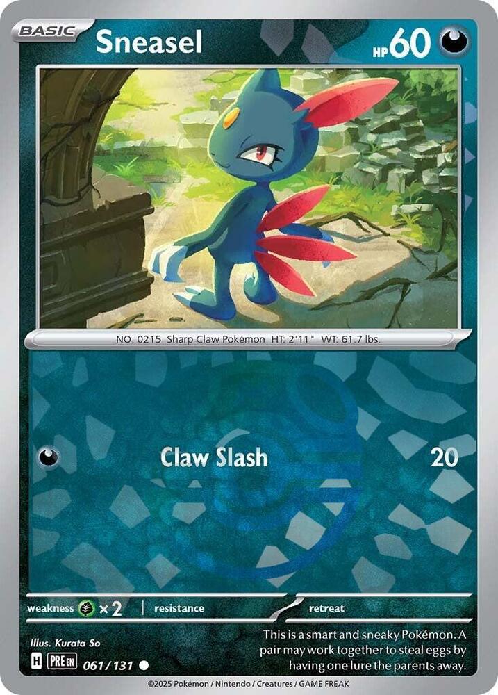 Sneasel (Master Ball Pattern) - 061/131 | Common | (PRE | SV: Prismatic Evolutions)