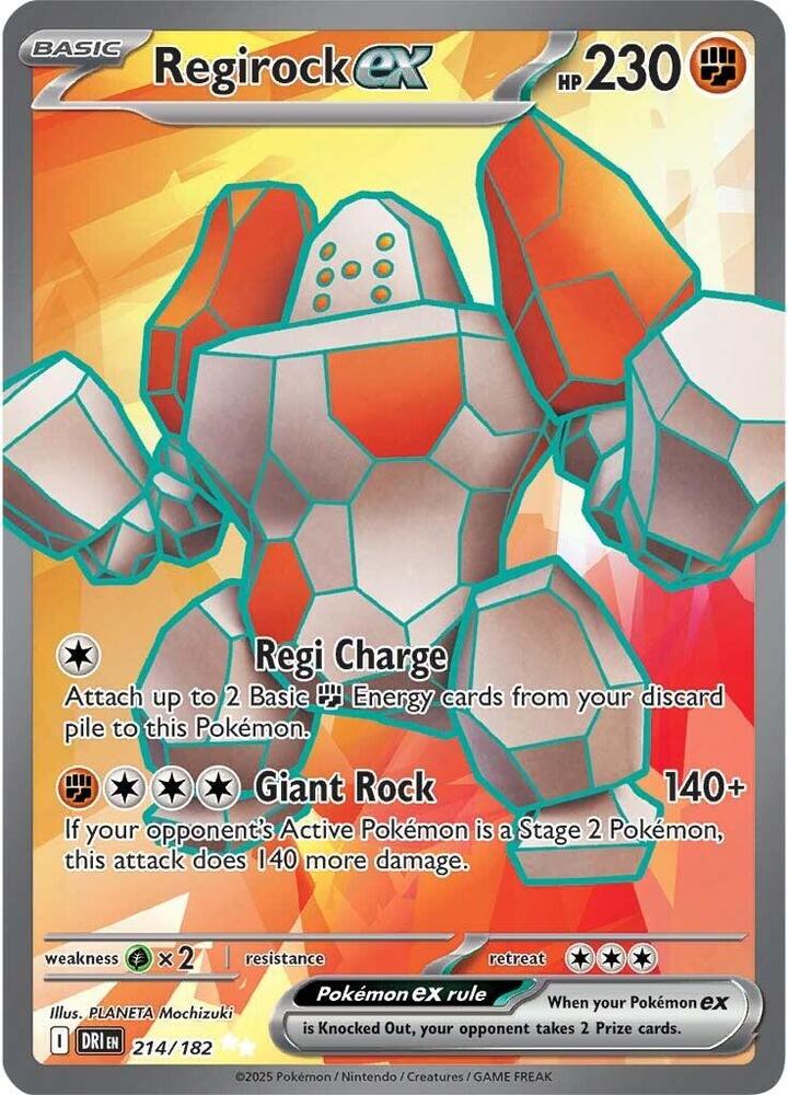 Regirock ex - 214/182 | Ultra Rare | (DRI | SV10: Destined Rivals)