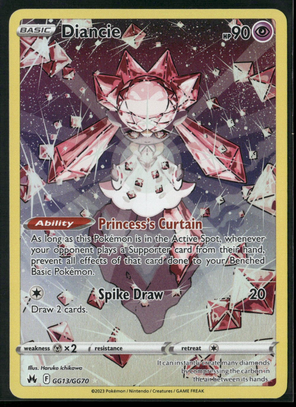 Diancie Ultra Rare Crown Zenith: Galarian Gallery CRZ:GG GG13/GG70 NM