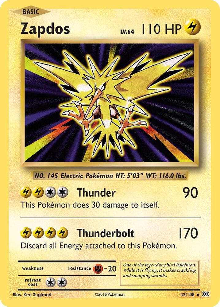 Zapdos - 42/108 | Holo Rare | (EVO | XY - Evolutions)