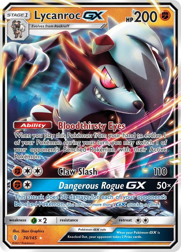 Lycanroc GX - 74/145 | Ultra Rare | (SM02 | SM - Guardians Rising)