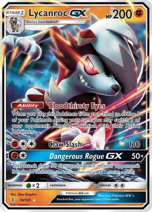 Lycanroc GX - 74/145 | Ultra Rare | (SM02 | SM - Guardians Rising)