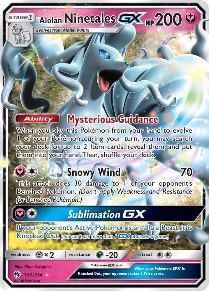 Alolan Ninetales GX - 132/214 | Ultra Rare | (SM8 | SM - Lost Thunder)