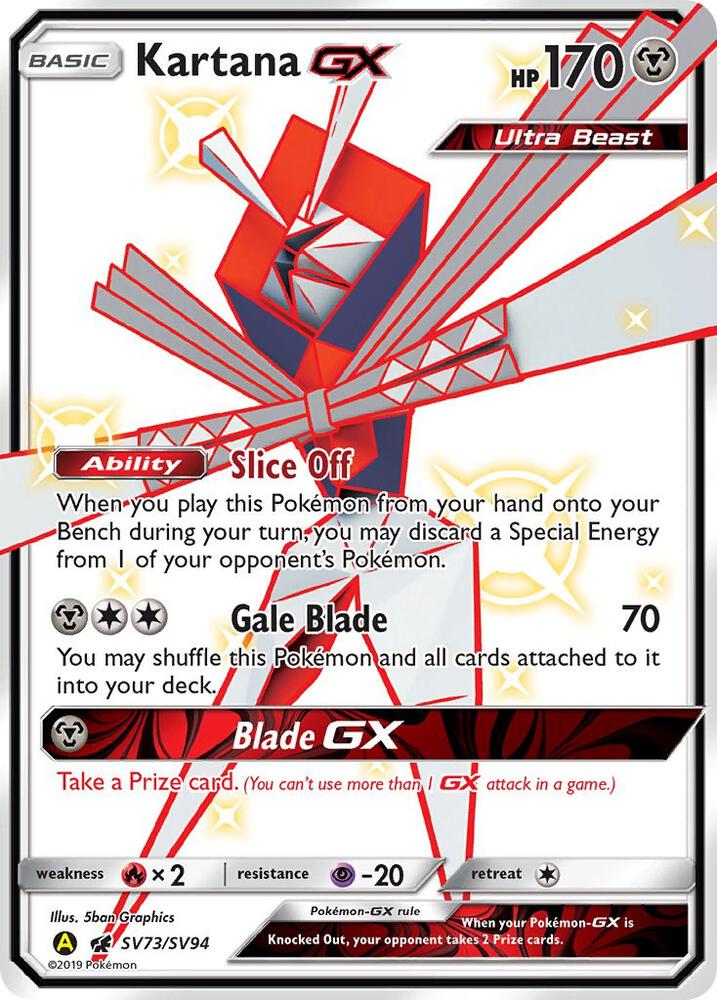 Kartana GX - SV73/SV94 | Shiny Holo Rare | (HIF:SV | Hidden Fates: Shiny Vault)
