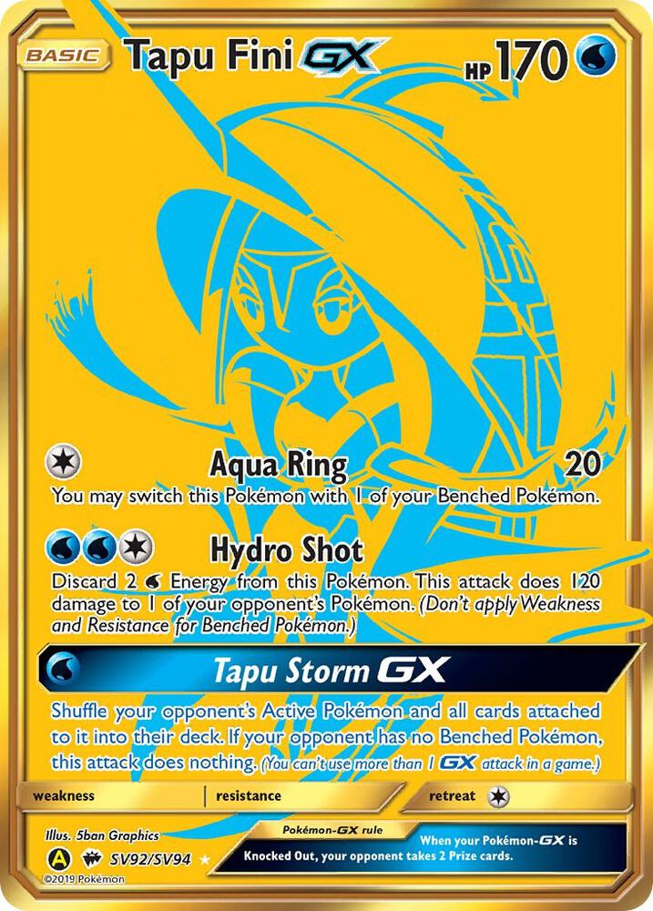 Tapu Fini GX - SV92/SV94 | Shiny Holo Rare | (HIF:SV | Hidden Fates: Shiny Vault)