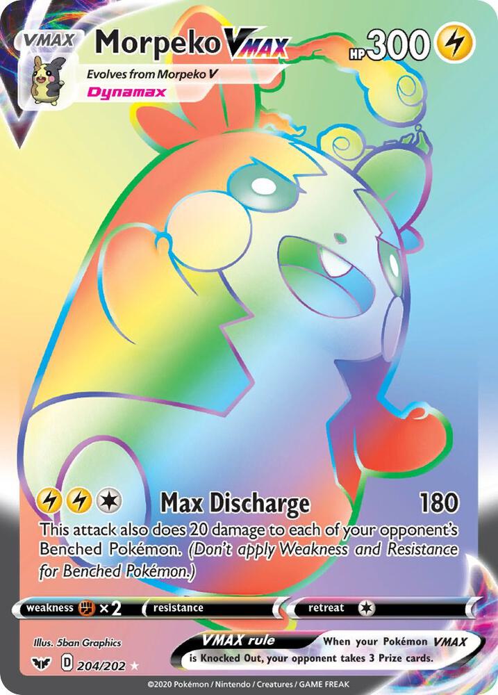 Morpeko VMAX (Secret) - 204/202 | Secret Rare | (SWSH01 | SWSH01: Sword & Shield Base Set)