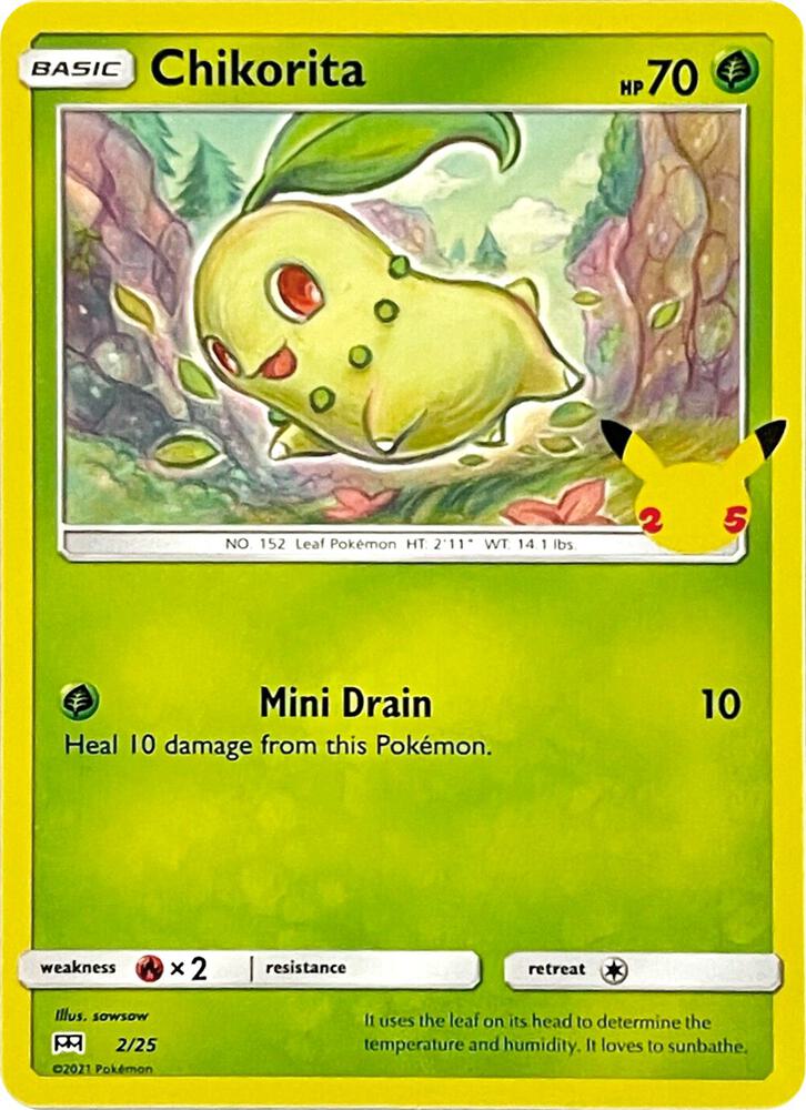 Chikorita - 2/25 - 002/025 | Promo | (M21 | McDonald's 25th Anniversary Promos)