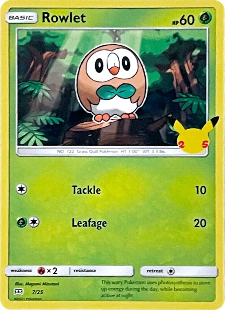 Rowlet - 7/25 - 007/025 | Promo | (M21 | McDonald's 25th Anniversary Promos)