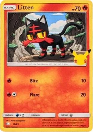 Litten - 15/25 - 015/025 | Promo | (M21 | McDonald's 25th Anniversary Promos)