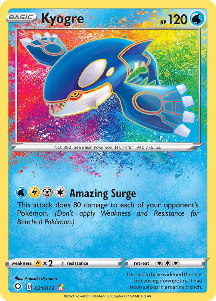 Kyogre - 021/072 | Amazing Rare | (SHF | Shining Fates)