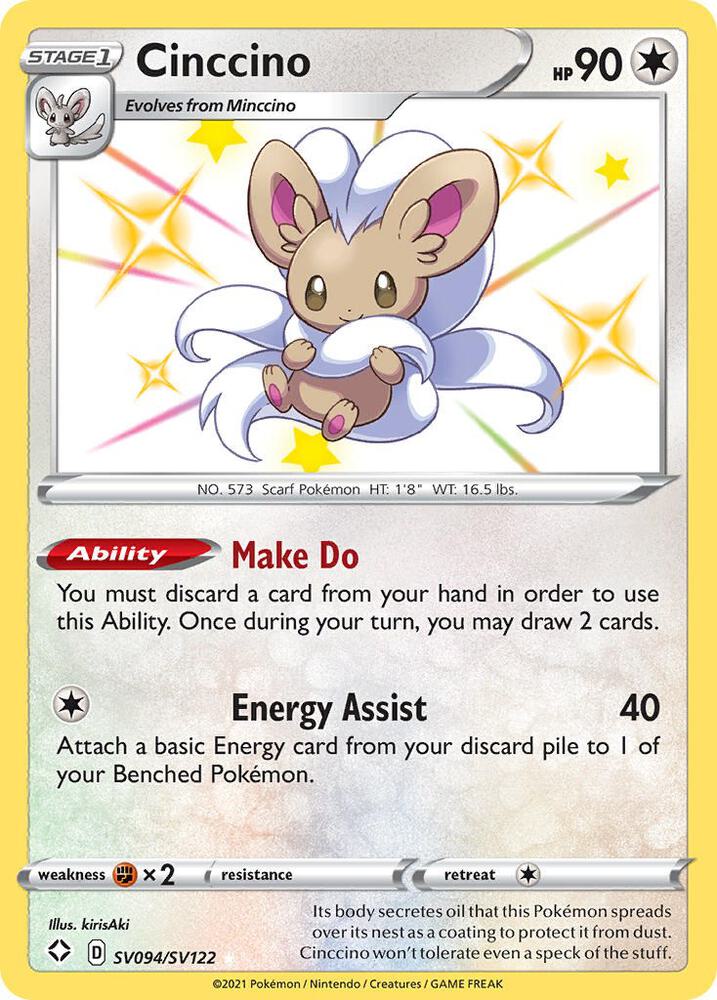 Cinccino - SV094/SV122 | Shiny Holo Rare | (SHFSV | Shining Fates: Shiny Vault)