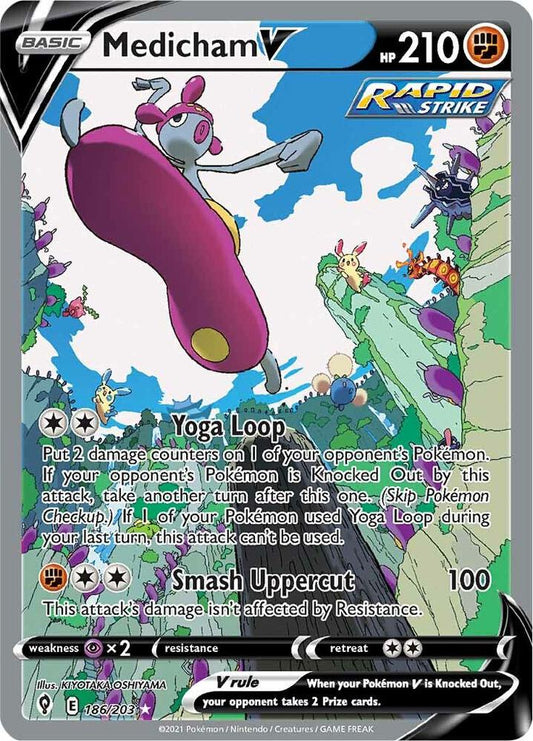Medicham V (Alternate Full Art) - 186/203 | Ultra Rare | (SWSH07 | SWSH07: Evolving Skies)