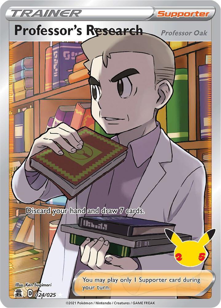 Professor's Research [Professor Oak] (Full Art) - 024/025 | Ultra Rare | (CLB | Celebrations)