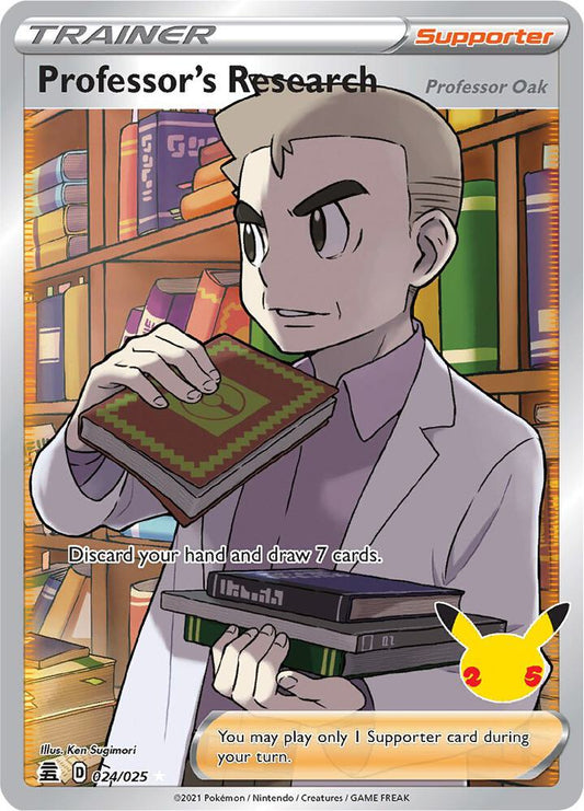 Professor's Research [Professor Oak] (Full Art) - 024/025 | Ultra Rare | (CLB | Celebrations)