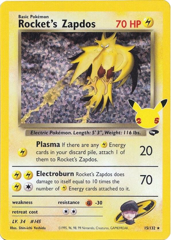 Rocket's Zapdos - 15/132 | Classic Collection | (CCC | Celebrations: Classic Collection)