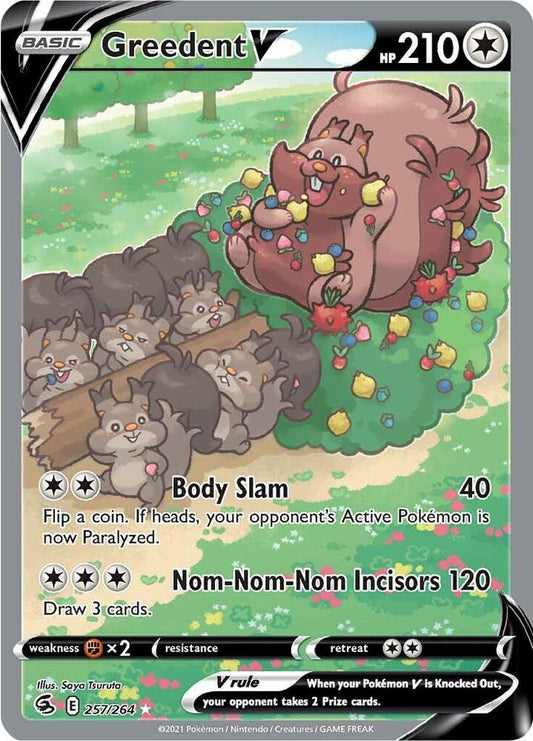 Greedent V (Alternate Full Art) - 257/264 | Ultra Rare | (SWSH08 | SWSH08: Fusion Strike)