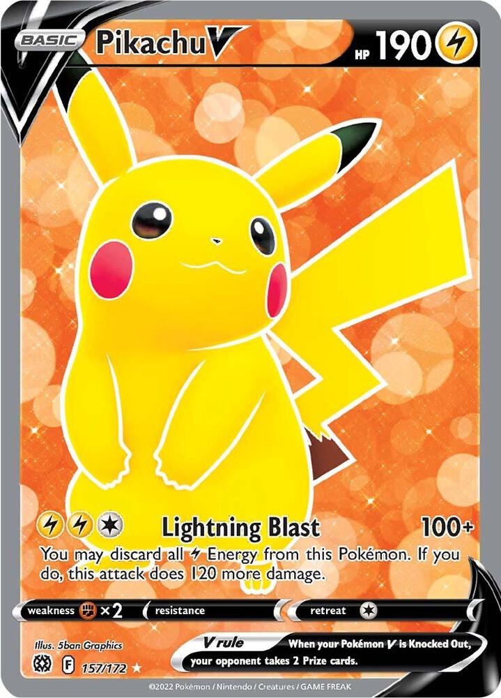 Pikachu V (Full Art) - 157/172 | Ultra Rare | (SWSH09 | SWSH09: Brilliant Stars)