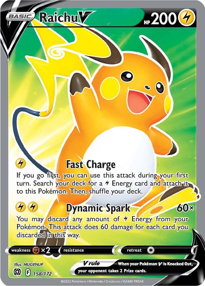 Raichu V (Full Art) - 158/172 | Ultra Rare | (SWSH09 | SWSH09: Brilliant Stars)