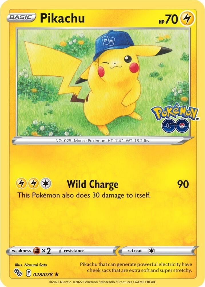 Pikachu (28) - 028/078 | Holo Rare | (PGO | Pokemon GO)