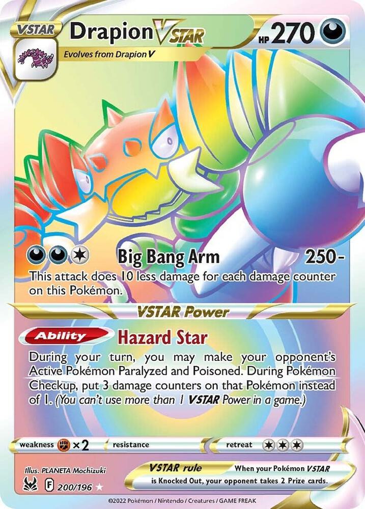 Drapion VSTAR (Secret) - 200/196 | Secret Rare | (SWSH11 | SWSH11: Lost Origin)