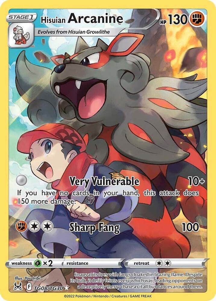 Hisuian Arcanine - TG08/TG30 | Ultra Rare | (SWSH11: TG | SWSH11: Lost Origin Trainer Gallery)