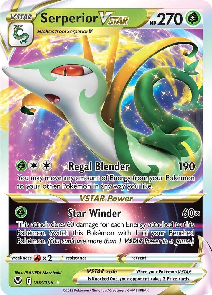 Serperior VSTAR - 008/195 | Ultra Rare | (SWSH12 | SWSH12: Silver Tempest)