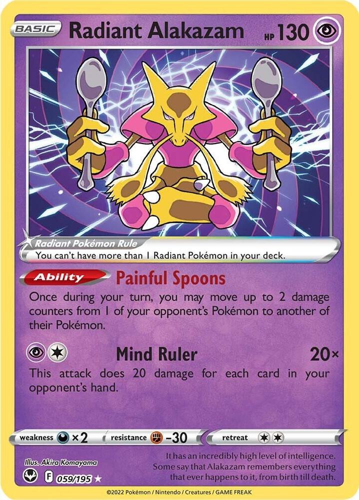 Radiant Alakazam - 059/195 | Radiant Rare | (SWSH12 | SWSH12: Silver Tempest)
