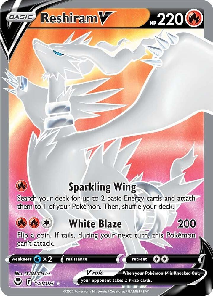 Reshiram V (Full Art) - 172/195 | Ultra Rare | (SWSH12 | SWSH12: Silver Tempest)