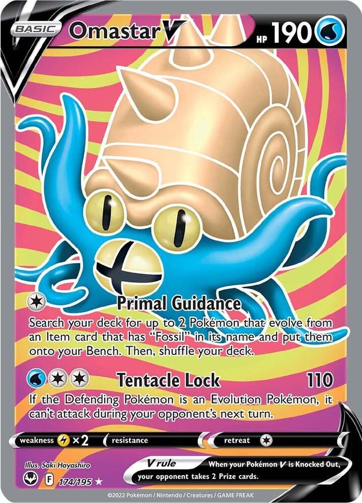 Omastar V (Full Art) - 174/195 | Ultra Rare | (SWSH12 | SWSH12: Silver Tempest)