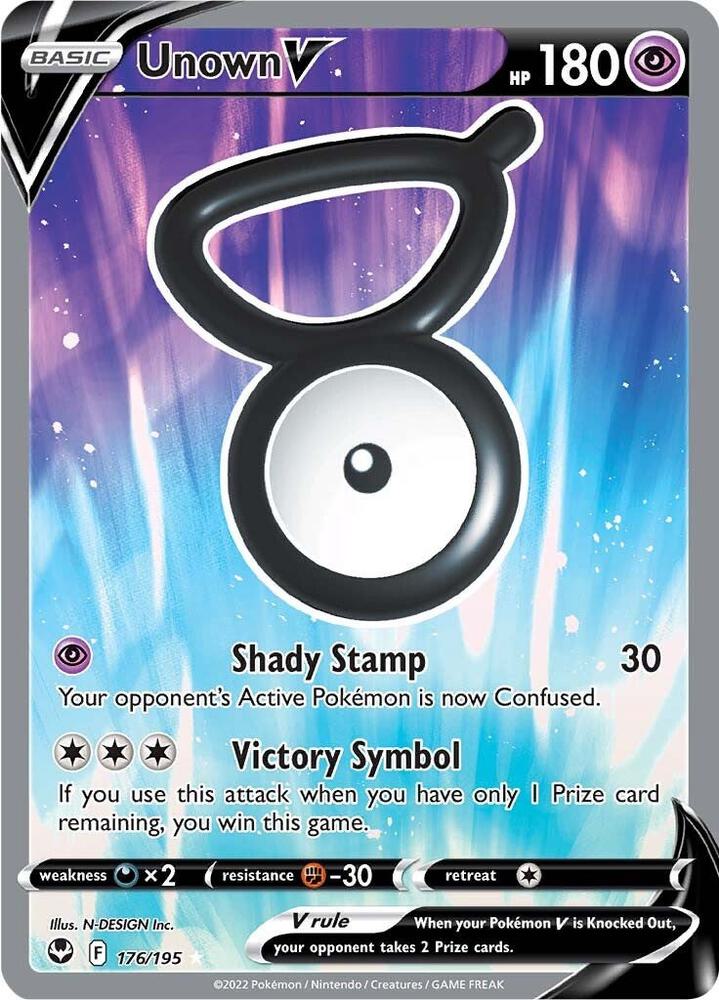 Unown V (Full Art) - 176/195 | Ultra Rare | (SWSH12 | SWSH12: Silver Tempest)