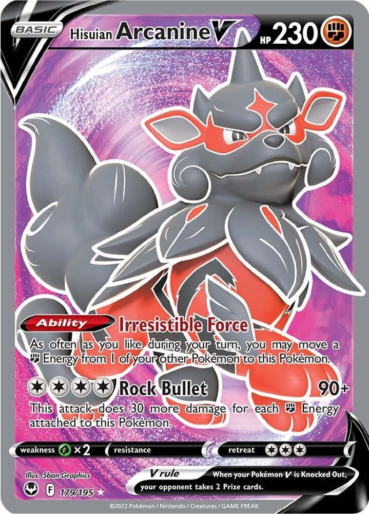 Hisuian Arcanine V (Full Art) - 179/195 | Ultra Rare | (SWSH12 | SWSH12: Silver Tempest)