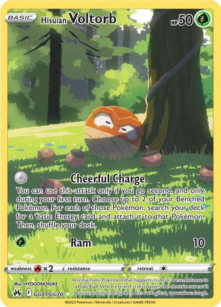 Hisuian Voltorb - GG01/GG70 | Ultra Rare | (CRZ:GG | SWSH: Crown Zenith: Galarian Gallery)