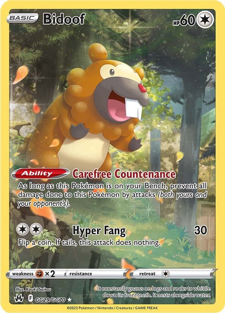 Bidoof - GG29/GG70 | Ultra Rare | (CRZ:GG | SWSH: Crown Zenith: Galarian Gallery)