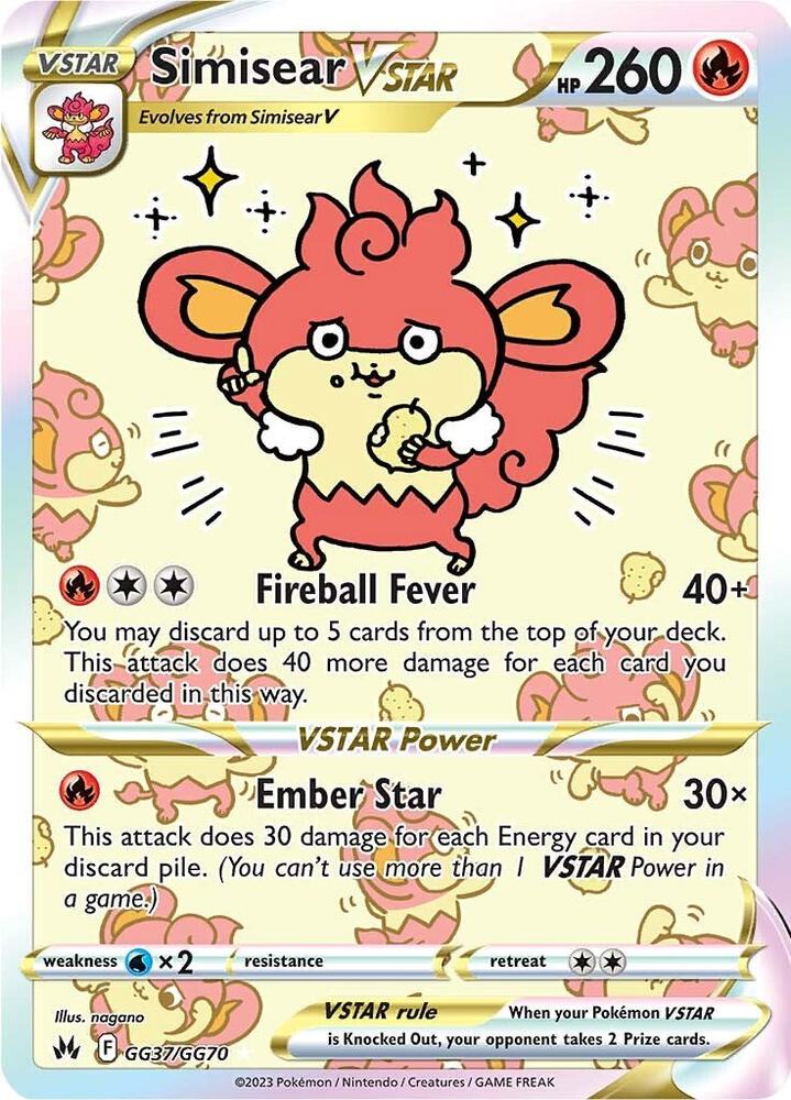 Simisear VSTAR - GG37/GG70 | Ultra Rare | (CRZ:GG | SWSH: Crown Zenith: Galarian Gallery)