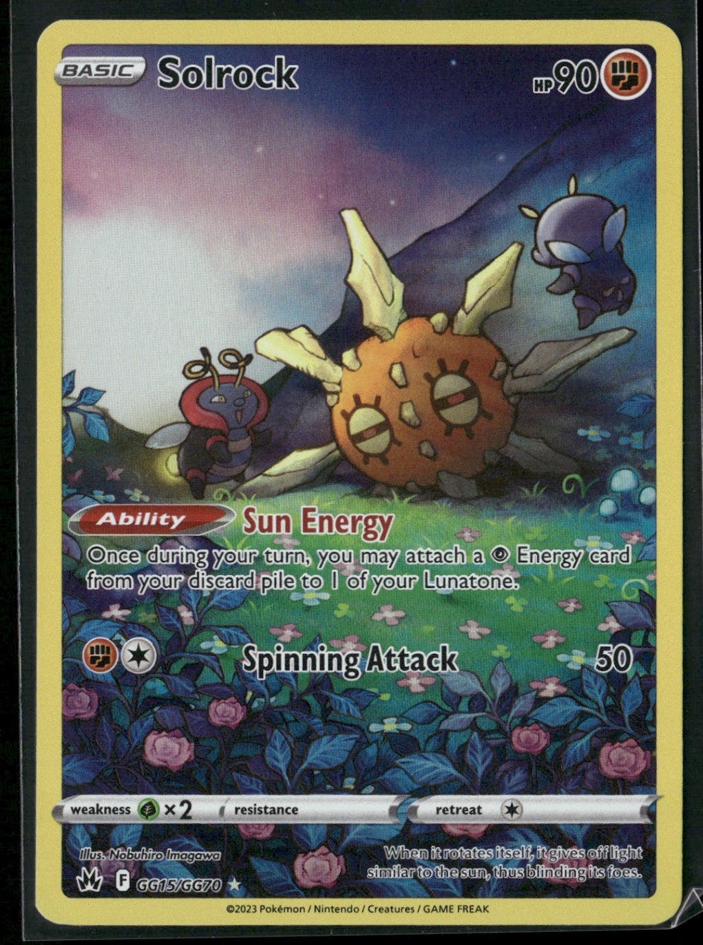 Solrock Ultra Rare Crown Zenith: Galarian Gallery CRZ:GG GG15/GG70 NM