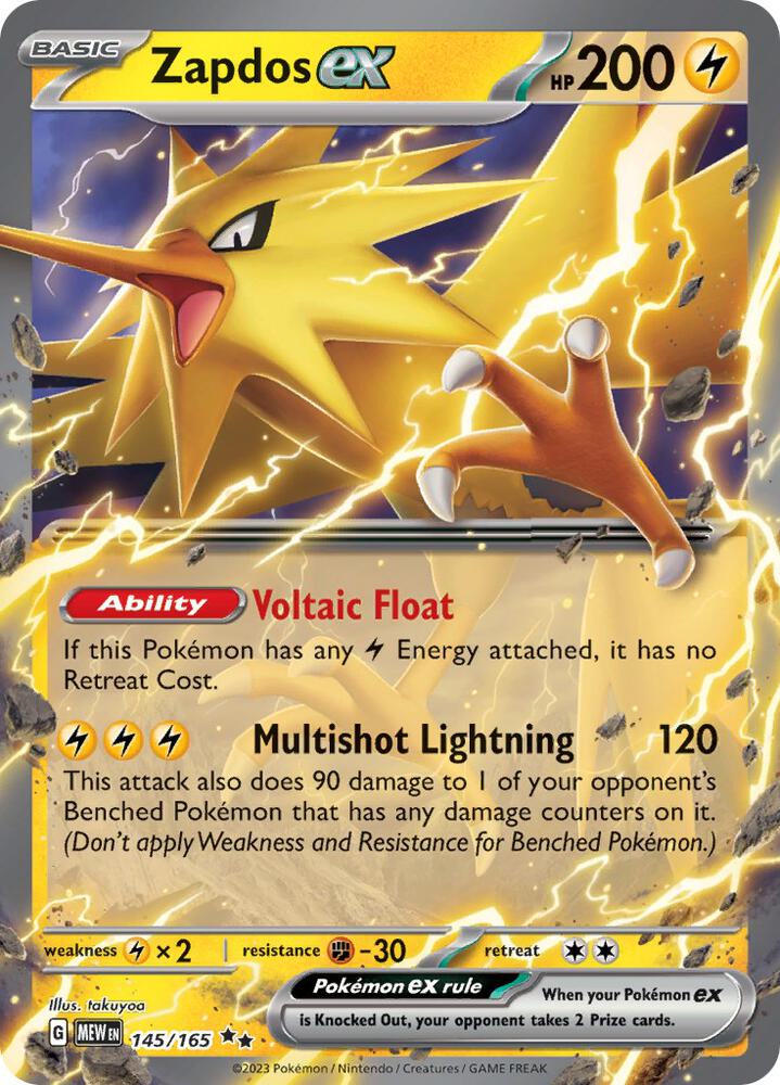 Zapdos ex - 145/165 | Double Rare | (MEW | SV: Scarlet & Violet 151)